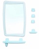 Набор для ванной Беросси (Зеркало прямоугольное, с полочкой, мыльницей и крючками)