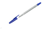 Ручка шариковая синяя  0,7мм прозрачный корпус(50)