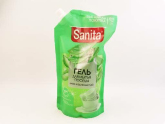 Моющее средство Санита 900г дой-пак для посуды алоэ и зеленый чай (6)23527