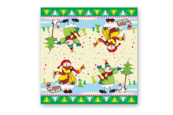 Салфетки бумажные Batist 33х33 3-х слойные 20шт Новый год снеговик(24)