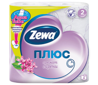 Туалетная бумага Зева 4шт 2-х слойная сирень (24)