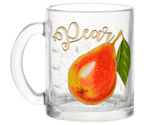 Кружка 320мл Полезная груша чайная стекло С1208(24)